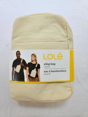 Lolë Unisex Sling Bag - Beige, NWT Crossbody